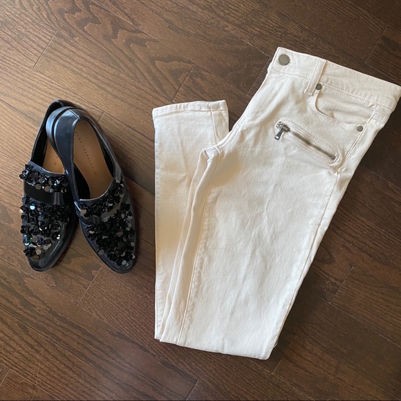 Paige Indio Zip cream skinny jeans Size 27 - Picture 2 of 7